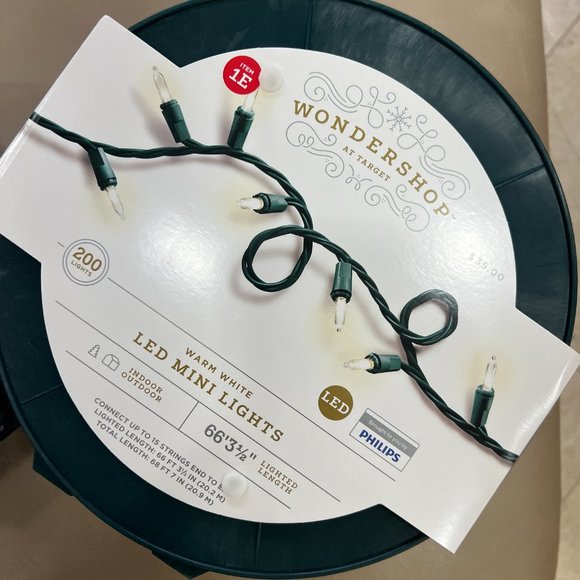 200ct LED Smooth Mini Christmas String Lights Warm White with Green Wire - Picture 4 of 5